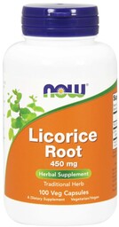 Suplement diety, NOW Korzeń lukrecji 450 mg 100