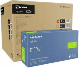 Rękawiczki Jednorazowe Bezpudrowe Nitrylowe Winylowe Hybrid+ 7-s -10