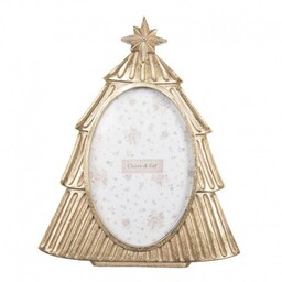 Złota Ramka Na Zdjęcie Choinka Clayre & Eef