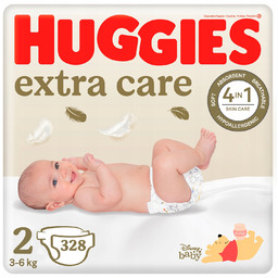 Huggies pieluszki Extra Care rozmiar 2 (3-6kg) 4x82