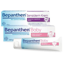 Zestaw Bepanthen Baby, 100g + Bepanthen Sensiderm, 50g