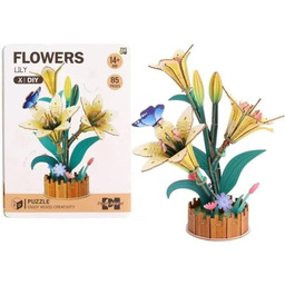Puzzle 3D drewniane kwiaty lilie - Pro Kids