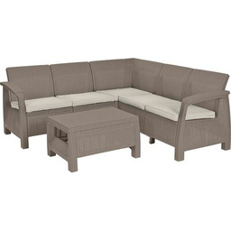 KETER Narożnik ogrodowy Corfu Relax Set 17202123 Cappuccino