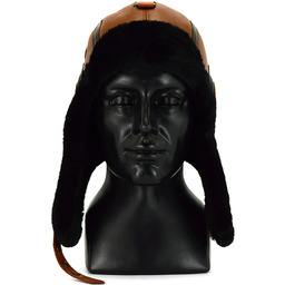 Czapka skórzana pilotka LOTNIK - ZIMA