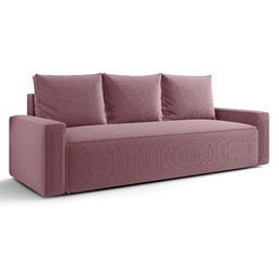 Elior Różowa sofa rozkładana z pojemnikiem L2-P16