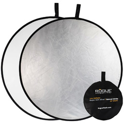 Rogue Blenda okrągła 2w1 srebrno-biała 110cm