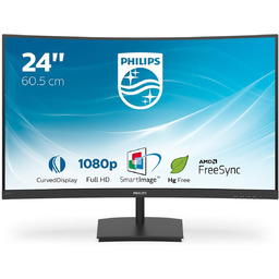Philips E Line 241E1Sc/00 241E1SC/00 Monitor, Czarny, 24"