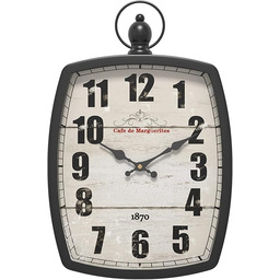 Menterry Prostokątny zegar ścienny, staromodny antyczny design, styl