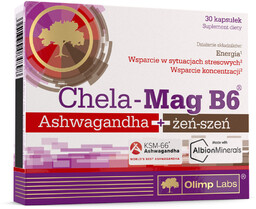 Olimp Chela-Mag B6 Ashwagandha + żeń-szeń, 30 kapsułek