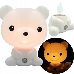 Lampka Nocna Dla Dzieci Do Kontaktu Biały Miś