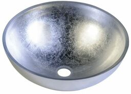 Sapho MURANO ARGENTO umywalka szklana okrągła 40x14cm srebrny