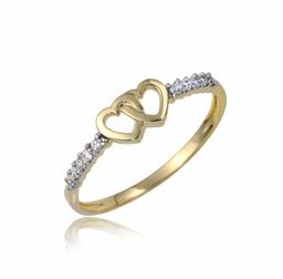 Uroczy złoty pierścionek P1849