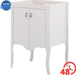Szafka pod umywalkę 60x80x46 cm biała stojąca retro