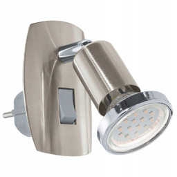 Lampa wtykowa z włącznikiem GU10 2,8W chrom Mini