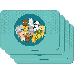 Venilia Podkładka z nadrukiem dla dzieci, zwierzęta niebieskie,