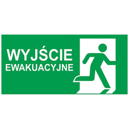 - Znak ewakuacyjny Wyjście ewakuacyjne (łączone) lewe