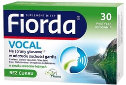Fiorda Vocal o smaku owoców leśnych, 30 pastylek
