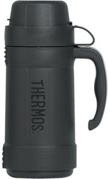 Thermos, Szklany termos z jednym kubkiem, czarny, 500