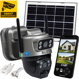 Kamera WiFi Ip 4MP Solarna 2 Obiektywy Zewnętrzna