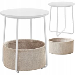 Stolik nocny okrągły z koszem