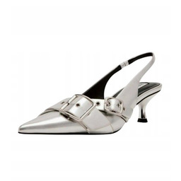 STEVE MADDEN SREBRNE CZÓŁENKA Z OZDOBNYMI KOKARDAMI SZPILKA