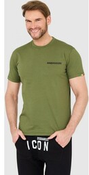 DSQUARED2 Zielony bawełniany t-shirt z małym logo, Wybierz
