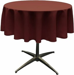 LA Linen Poliestrowa popelina okrągły obrus, 142 cm,