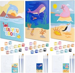 Malowanie Według Numerów dla Dzieci Ocean, Pakiet 3