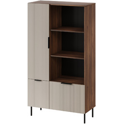 Witryna trzydrzwiowa kaszmir / orzech warmia mat 165