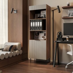 Witryna jednodrzwiowa kaszmir / orzech warmia mat 60