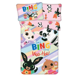 Jerry Fabrics Pościel bawełniana 100x135 Królik Bing różowa