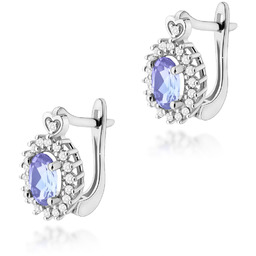 Złote kolczyki Tanzanit 2 x 0,40ct białe złoto