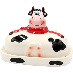 Dekohelden24 Ceramiczny pojemnik na masło krowa rozmiar dł./szer./wys.: