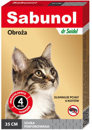 Sabunol obroża szara przeciw pchłom kot 35 cm