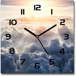 Zegar szklany na ścianę Chmury z lotu ptaka