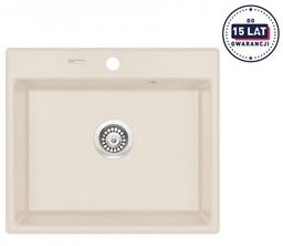 Zlewozmywak granitowy 60x52 cm 1-kom. wpuszczany+Syfon spacesaver ,