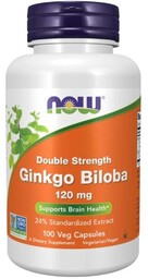 NOW FOODS Ginkgo Biloba Miłorząb japoński 120mg, 100kaps.