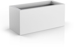 Prostokątna donica Long biała 40 cm odprowadzenie wody