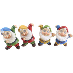 Figurka ceramiczna solarna krasnal mix kolorów