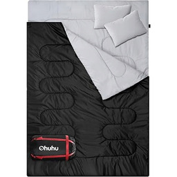 Podwójny śpiwór z 2 poduszkami, wodoodporny, lekki, 2-osobowy