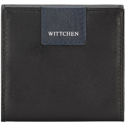 Bilonówka skórzana z naszywką z logo czarno-granatowa