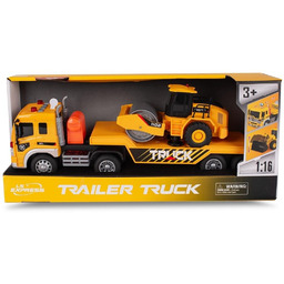 Laweta budowlana z walcem drogowym ze światłem