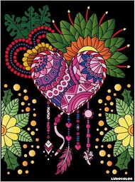 LudoColor Aksamitna tablica do kolorowania Le Mandala Heart,