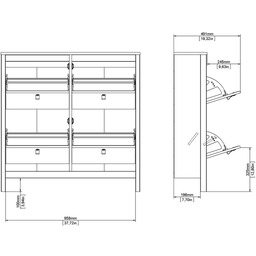 Szafka na buty jackson hickory mat 102 cm