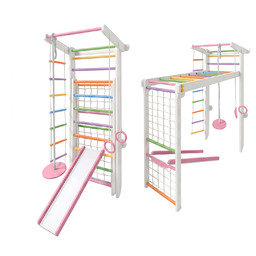 Babygame Domowy Plac zabaw Drabinka Czempion biało-różowa