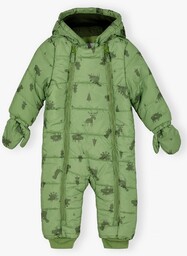 Kombinezon niemowlęcy we wzory - zielony