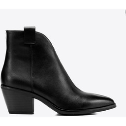 Damskie kowbojki ze skóry naturalnej krótkie czarne