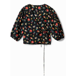 Bluzka z kopertowym dekoltem w kwiaty