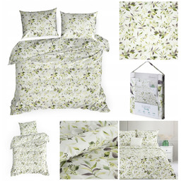Komplet Pościeli Bawełnianej MILI Kwiaty 220X200 Biały