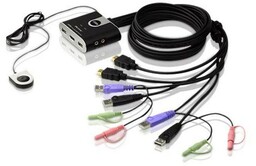 Aten Przełącznik KVM 2-portowy USB HDMI/Audio ze zdalnym